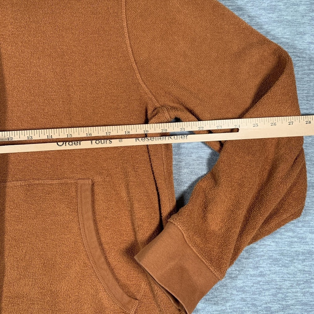 Outerknown Hoodie Sweatshirt Mens Large Orange 1/4 Zip Pullover Kangaroo Pocket - Picture 6 of 11